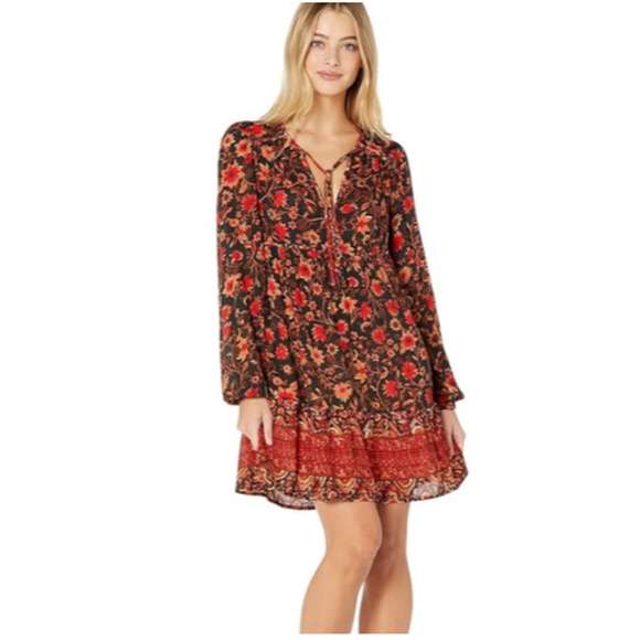 Billabong Hearts Desire Long Sleeve Mini Dress Size M NEW - Picture 1 of 7